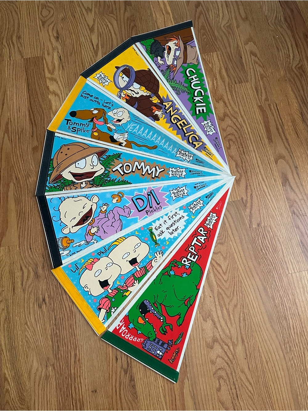 Rare Vtg 1998 Rugrats Complete Collection of Movie Felt Pennants Set